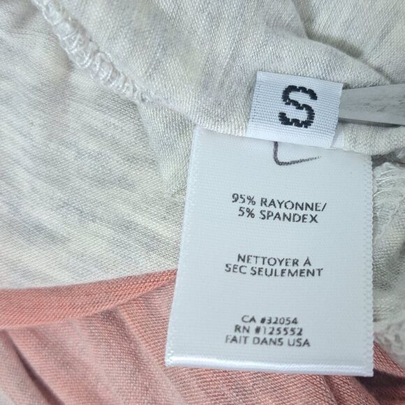 Dolan Women's Ombre Dusty Peach Boxy Oversize Rayon V Neck Top Vacation Sz Small - Picture 7 of 8